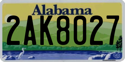 AL license plate 2AK8027