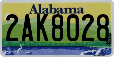 AL license plate 2AK8028