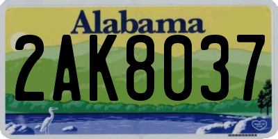 AL license plate 2AK8037