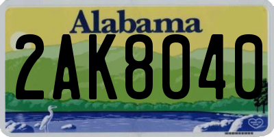 AL license plate 2AK8040