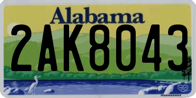 AL license plate 2AK8043