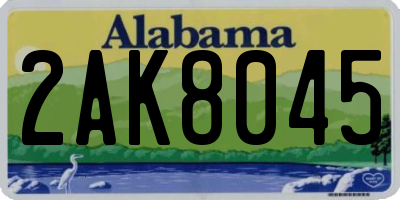 AL license plate 2AK8045
