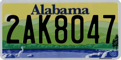 AL license plate 2AK8047
