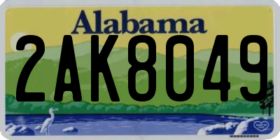 AL license plate 2AK8049