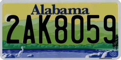 AL license plate 2AK8059