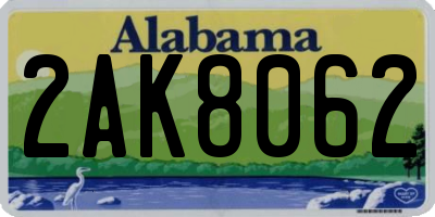 AL license plate 2AK8062