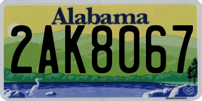 AL license plate 2AK8067