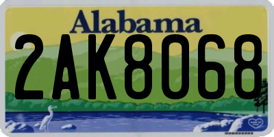 AL license plate 2AK8068