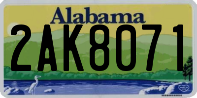 AL license plate 2AK8071