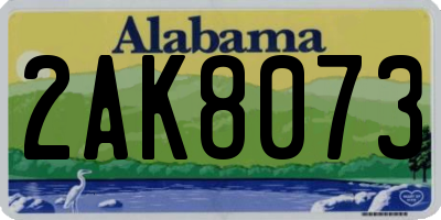 AL license plate 2AK8073