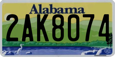 AL license plate 2AK8074