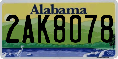 AL license plate 2AK8078
