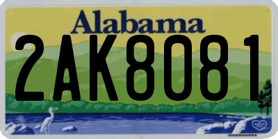 AL license plate 2AK8081