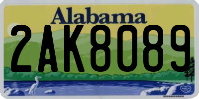 AL license plate 2AK8089