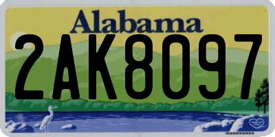 AL license plate 2AK8097