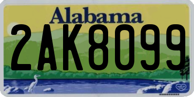 AL license plate 2AK8099