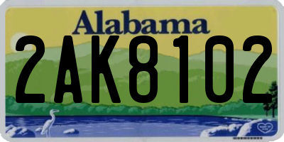 AL license plate 2AK8102
