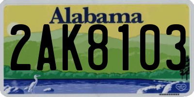 AL license plate 2AK8103