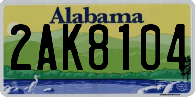 AL license plate 2AK8104