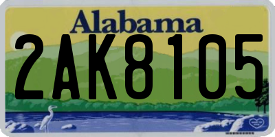 AL license plate 2AK8105