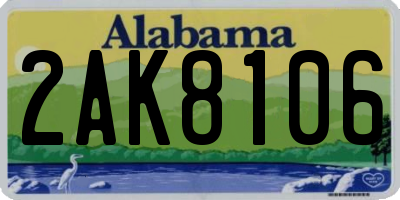 AL license plate 2AK8106
