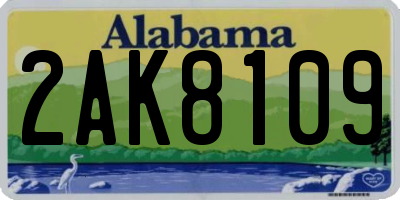AL license plate 2AK8109