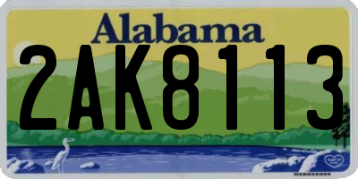 AL license plate 2AK8113