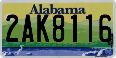 AL license plate 2AK8116
