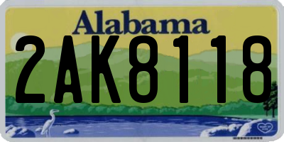 AL license plate 2AK8118