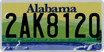 AL license plate 2AK8120