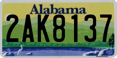 AL license plate 2AK8137