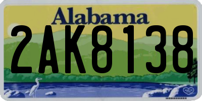AL license plate 2AK8138