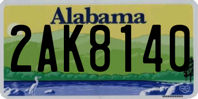 AL license plate 2AK8140