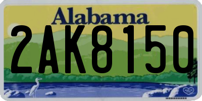 AL license plate 2AK8150