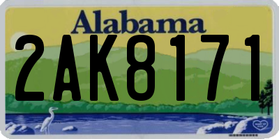 AL license plate 2AK8171