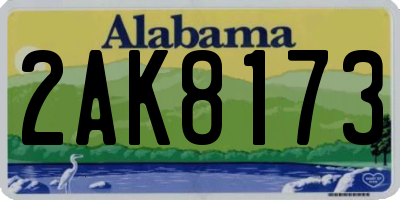AL license plate 2AK8173