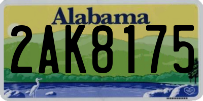 AL license plate 2AK8175