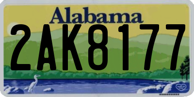 AL license plate 2AK8177