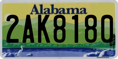 AL license plate 2AK8180