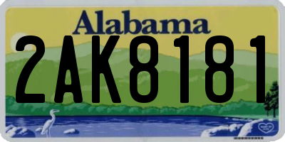 AL license plate 2AK8181