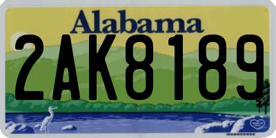AL license plate 2AK8189
