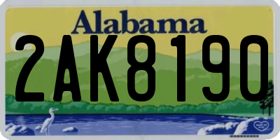 AL license plate 2AK8190