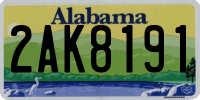 AL license plate 2AK8191