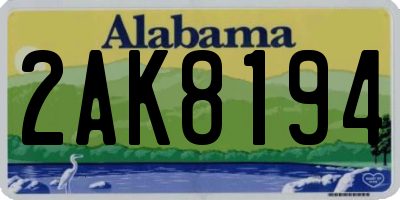 AL license plate 2AK8194