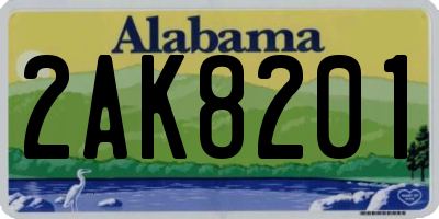 AL license plate 2AK8201