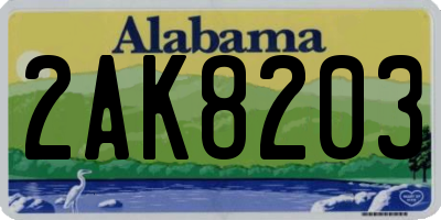 AL license plate 2AK8203