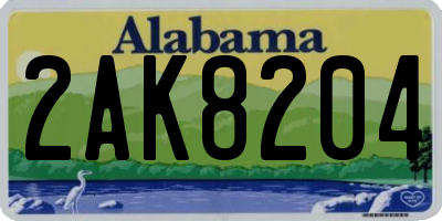 AL license plate 2AK8204