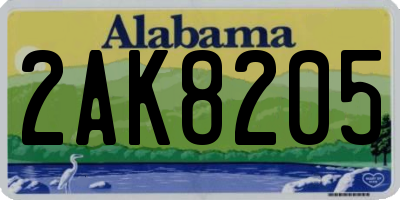 AL license plate 2AK8205