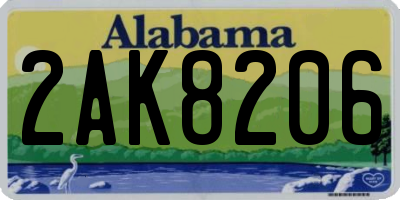 AL license plate 2AK8206