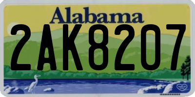 AL license plate 2AK8207